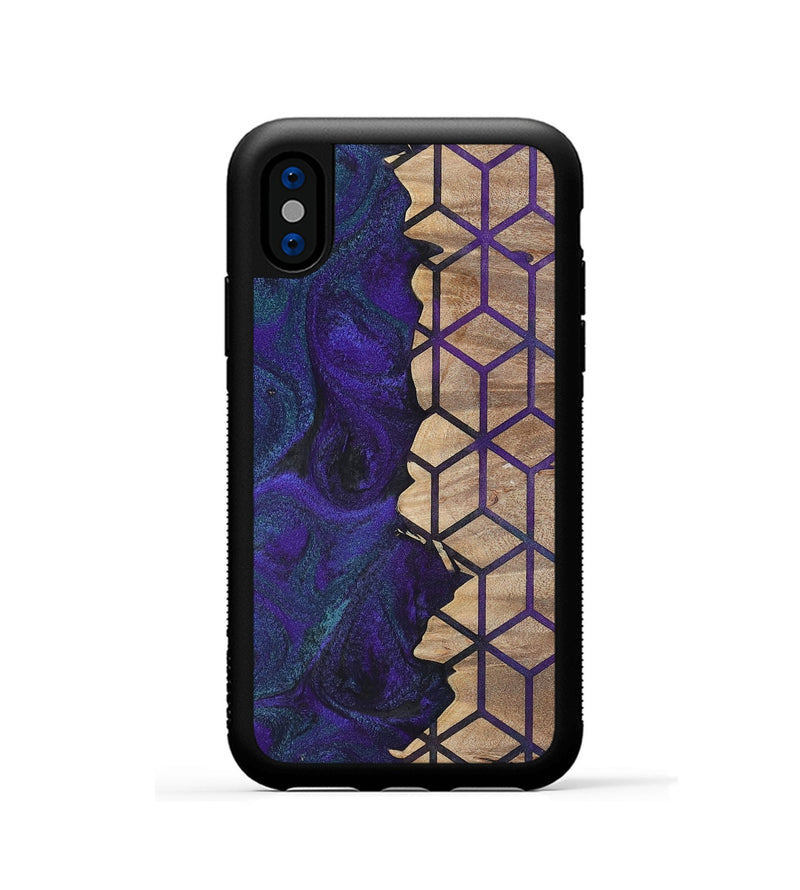 iPhone Xs Wood+Resin Phone Case - Aylin (Pattern, 702594)