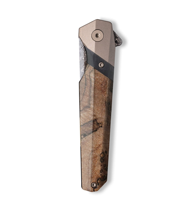 Live Edge Wood+Resin Pocket Knife - Rhett (Wood Burl, 702644)