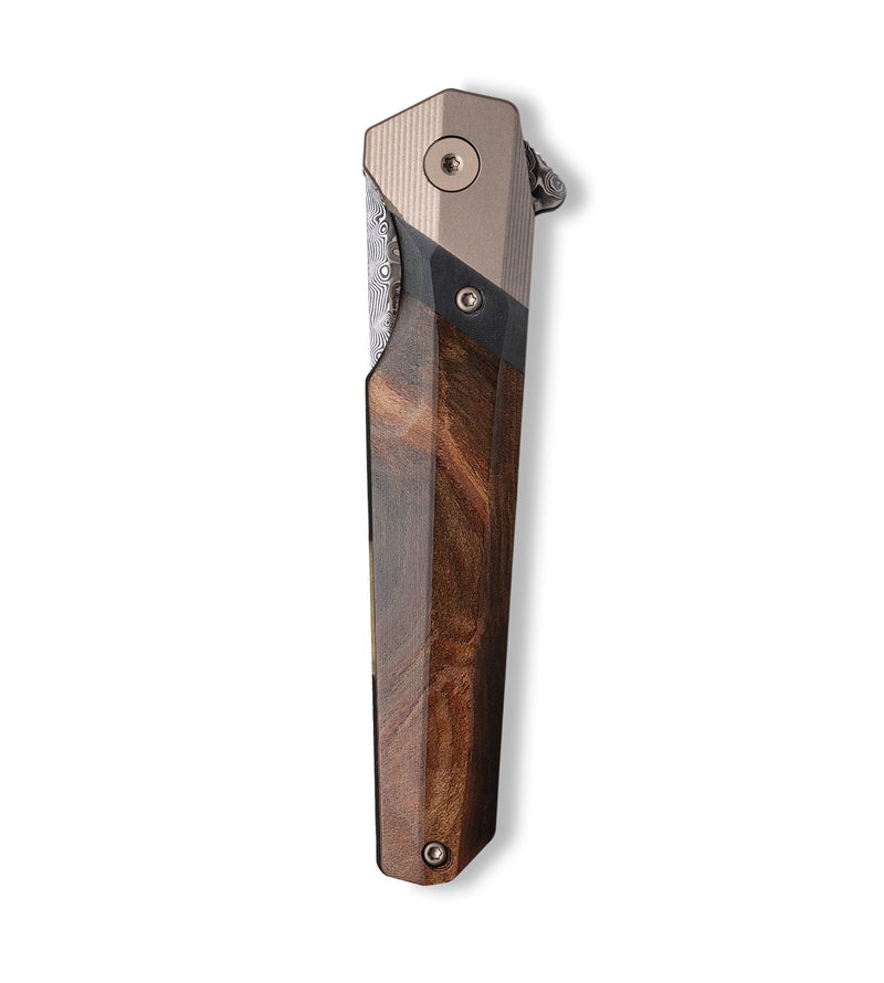 Live Edge Wood+Resin Pocket Knife - Anita (Wood Burl, 702667)