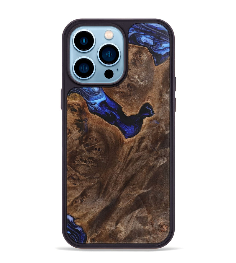 iPhone 14 Pro Max Wood+Resin Phone Case - Elmer (Blue, 702692)