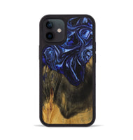 iPhone 12 Wood+Resin Phone Case - Robyn (Blue, 702696)