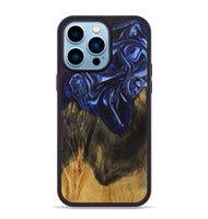 iPhone 14 Pro Max Wood+Resin Phone Case - Robyn (Blue, 702696)