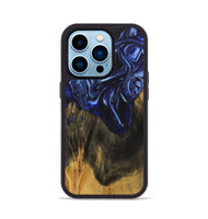 iPhone 14 Pro Wood+Resin Phone Case - Robyn (Blue, 702696)