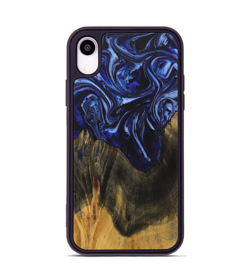 iPhone Xr Wood+Resin Phone Case - Robyn (Blue, 702696)