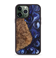 iPhone 13 Pro Max Wood+Resin Phone Case - Camron (Blue, 702706)