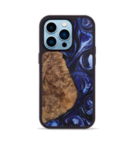 iPhone 14 Pro Wood+Resin Phone Case - Camron (Blue, 702706)