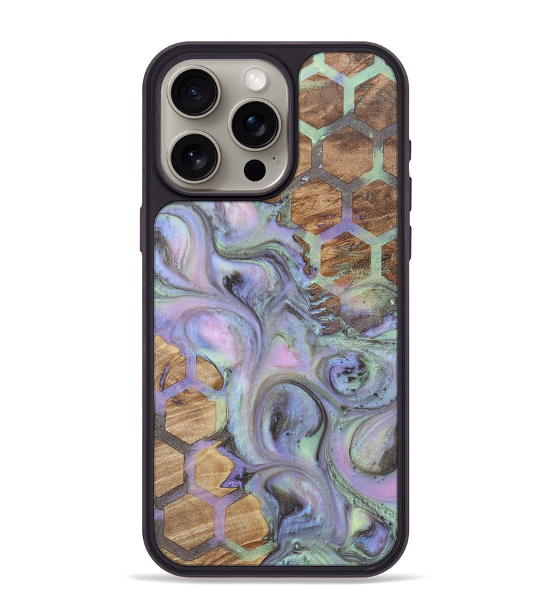 iPhone 15 Pro Max Wood+Resin Phone Case - Bennie (Pattern, 702711)