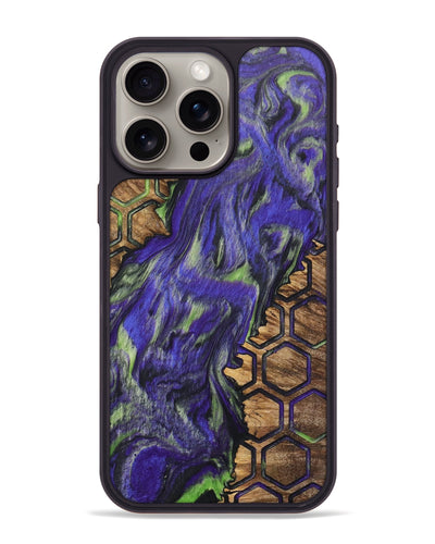 iPhone 15 Pro Max Wood+Resin Phone Case - Emery (Pattern, 702714)