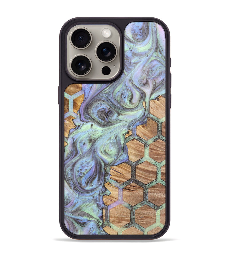 iPhone 15 Pro Max Wood+Resin Phone Case - Axel (Pattern, 702721)