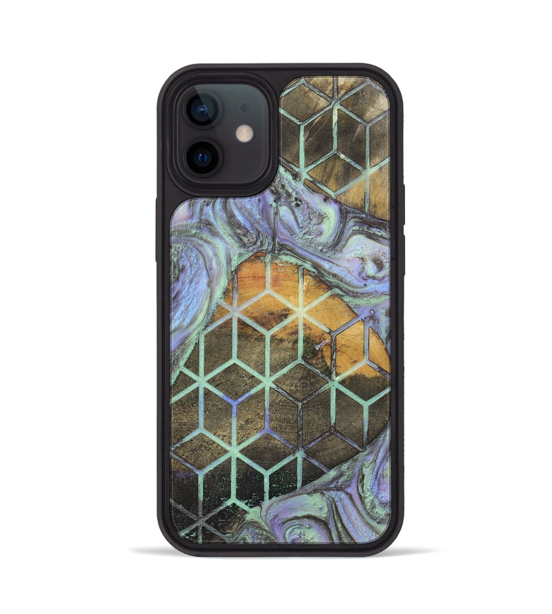 iPhone 12 Wood+Resin Phone Case - Mallory (Pattern, 702726)