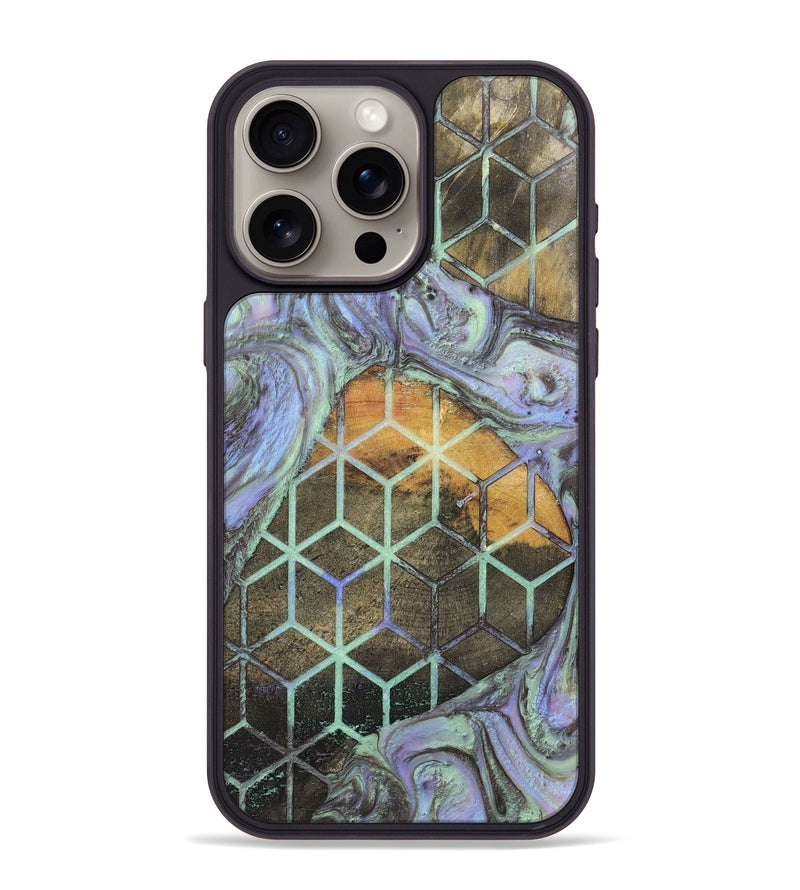 iPhone 15 Pro Max Wood+Resin Phone Case - Mallory (Pattern, 702726)