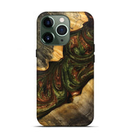 iPhone 13 Pro Wood+Resin Live Edge Phone Case - Autumn (Green, 702763)