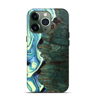 iPhone 13 Pro Wood+Resin Live Edge Phone Case - Katherine (Green, 702766)