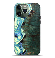 iPhone 13 Pro Max Wood+Resin Live Edge Phone Case - Katherine (Green, 702766)