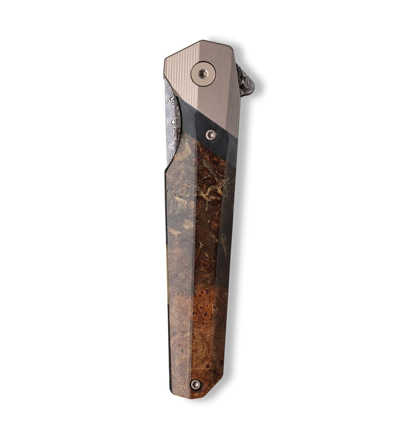 Live Edge  Pocket Knife - Luis (Wood Burl, 702796)
