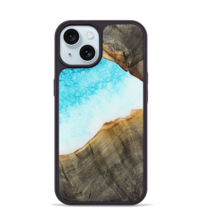iPhone 15 Wood+Resin Phone Case - Winter (Ombre, 702814)