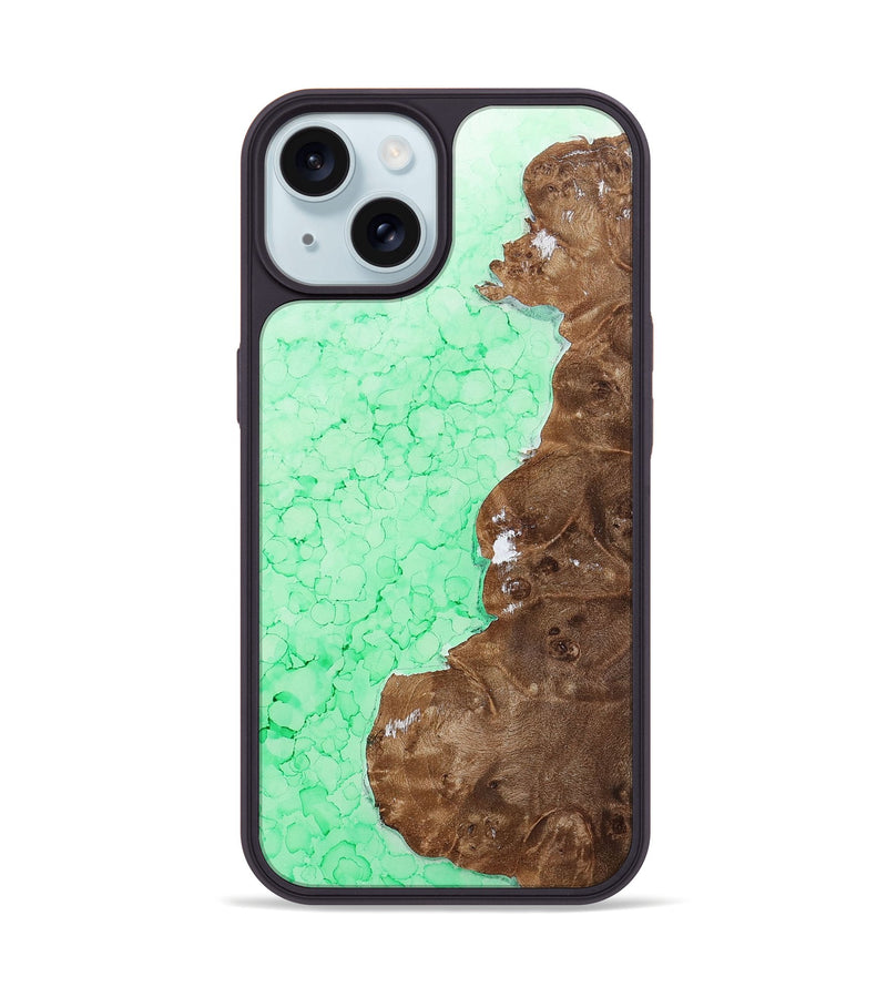 iPhone 15 Wood+Resin Phone Case - Linda (Ombre, 702815)