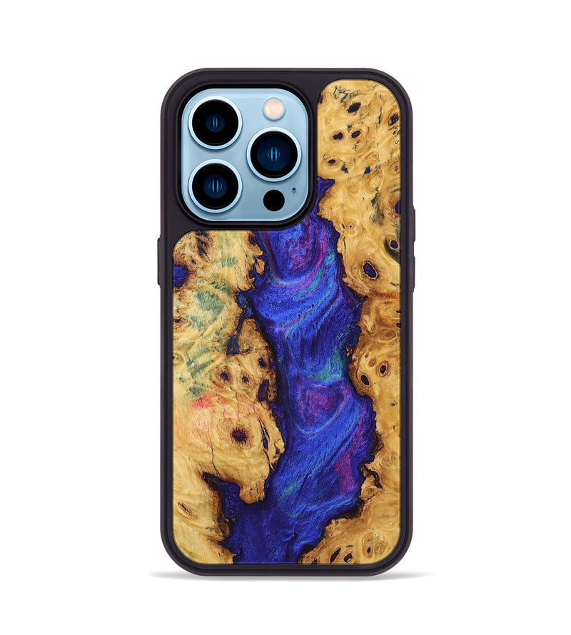 iPhone 14 Pro Wood+Resin Phone Case - Dustin (Purple, 702868)