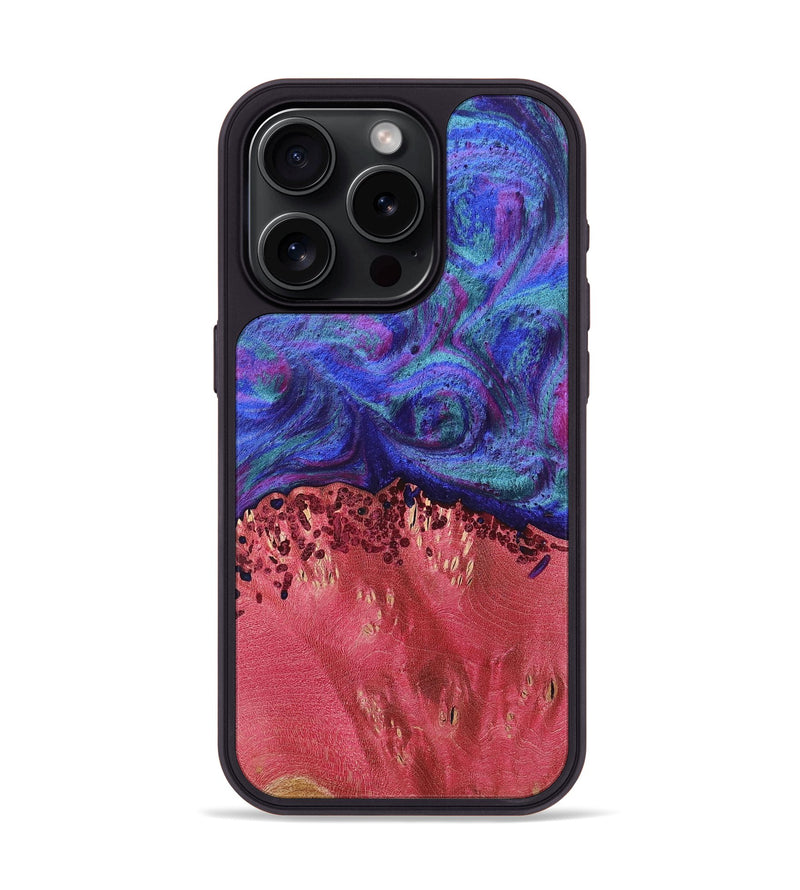 iPhone 15 Pro Wood+Resin Phone Case - Ember (Purple, 702870)