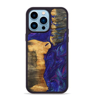 iPhone 14 Pro Max Wood+Resin Phone Case - Hunter (Purple, 702878)