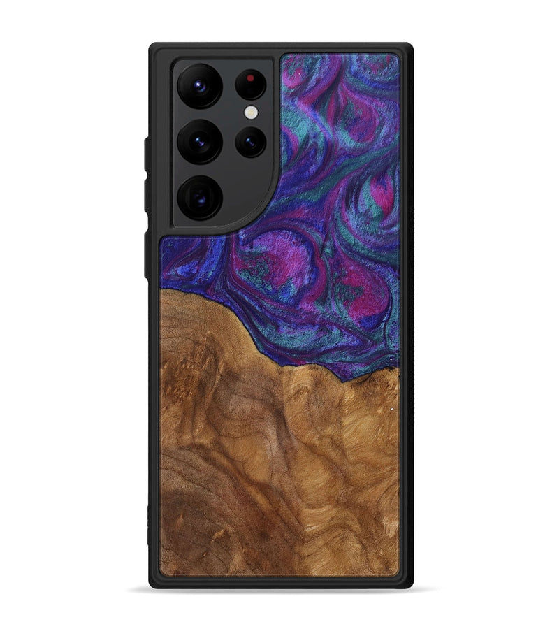 Galaxy S22 Ultra Wood+Resin Phone Case - Kristi (Purple, 702883)