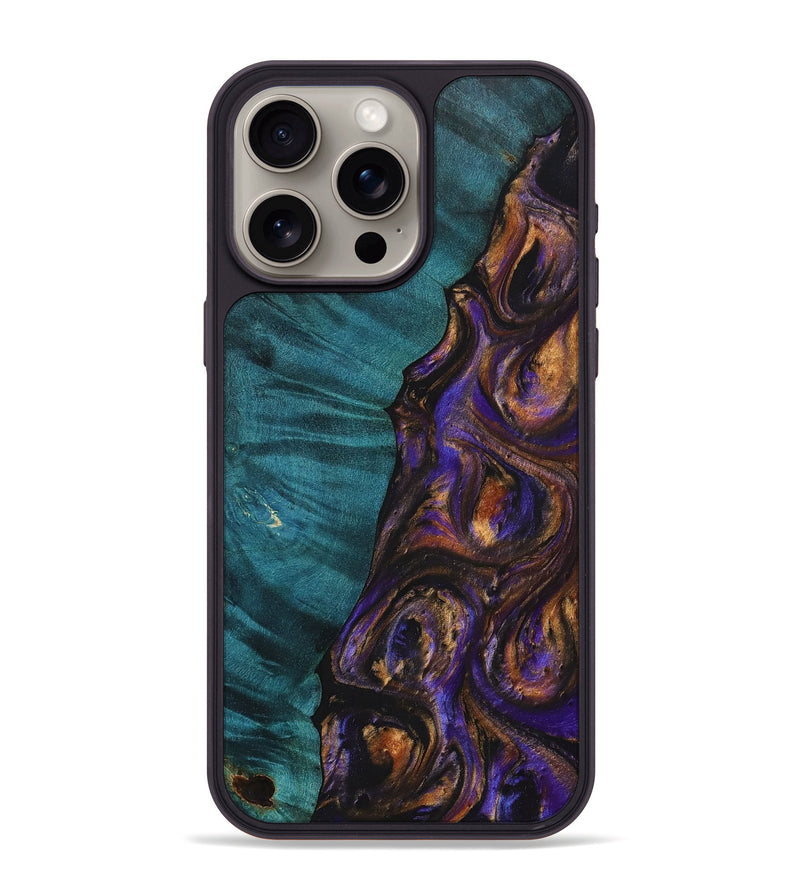 iPhone 15 Pro Max Wood+Resin Phone Case - Rafael (Purple, 702884)