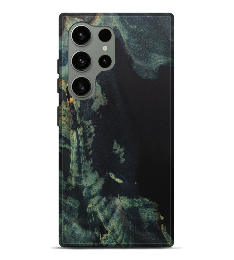 Galaxy S24 Ultra Wood+Resin Live Edge Phone Case - Trudy (Pure Black, 702918)