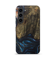Galaxy S23 Wood+Resin Live Edge Phone Case - Asher (Teal & Gold, 702920)