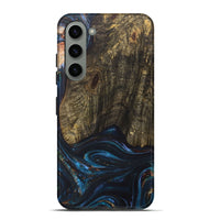 Galaxy S23 Plus Wood+Resin Live Edge Phone Case - Asher (Teal & Gold, 702920)