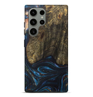 Galaxy S23 Ultra Wood+Resin Live Edge Phone Case - Asher (Teal & Gold, 702920)