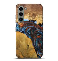 Galaxy S23 Plus Wood+Resin Live Edge Phone Case - Jami (Teal & Gold, 702921)