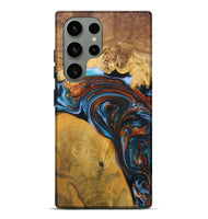 Galaxy S23 Ultra Wood+Resin Live Edge Phone Case - Jami (Teal & Gold, 702921)