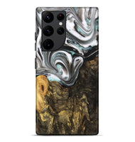 Galaxy S22 Ultra Wood+Resin Live Edge Phone Case - Rudy (Black & White, 702932)