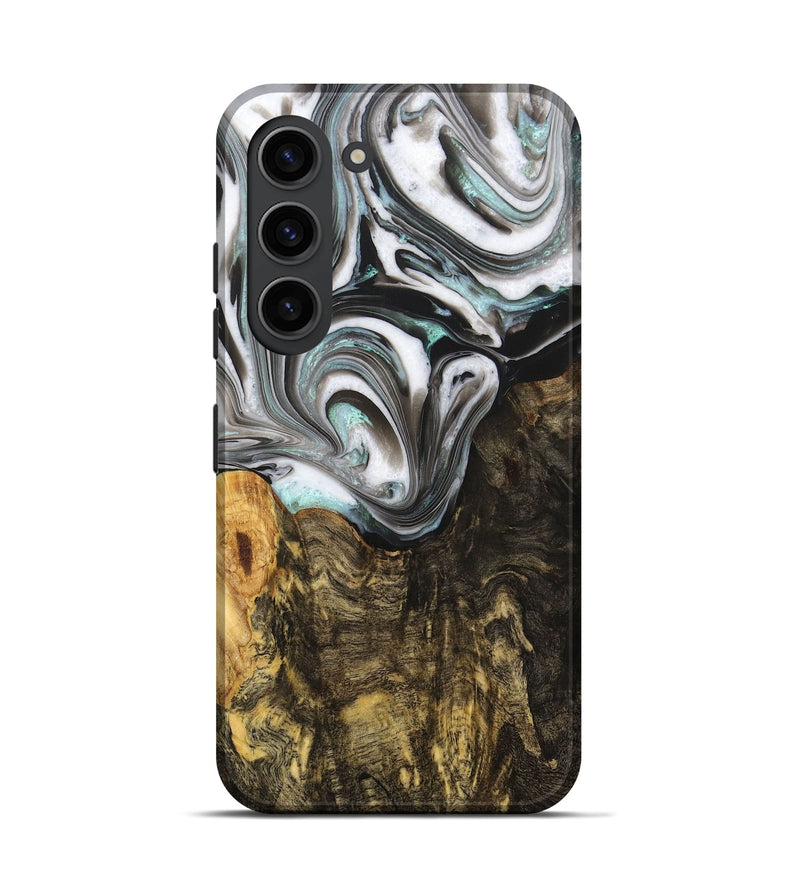 Galaxy S23 Wood+Resin Live Edge Phone Case - Rudy (Black & White, 702932)
