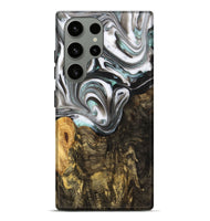 Galaxy S23 Ultra Wood+Resin Live Edge Phone Case - Rudy (Black & White, 702932)