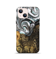 iPhone 13 mini Wood+Resin Live Edge Phone Case - Rudy (Black & White, 702932)