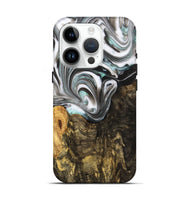 iPhone 15 Pro Wood+Resin Live Edge Phone Case - Rudy (Black & White, 702932)