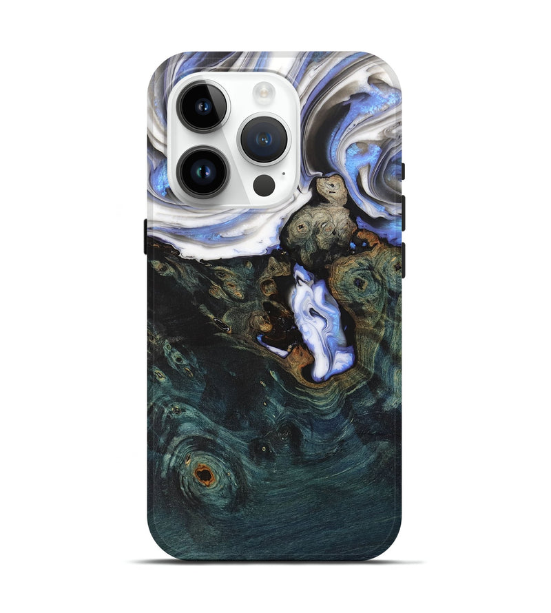 iPhone 15 Pro Wood+Resin Live Edge Phone Case - Rocky (Black & White, 702934)