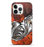 iPhone 15 Pro Max Wood+Resin Live Edge Phone Case - Daleyza (Black & White, 702937)