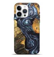 iPhone 15 Pro Max Wood+Resin Live Edge Phone Case - Alexia (Blue, 702940)