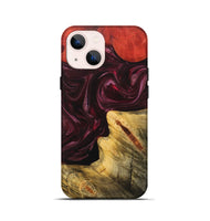 iPhone 13 mini Wood+Resin Live Edge Phone Case - Kali (Red, 702948)