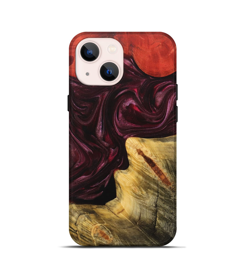 iPhone 13 mini Wood+Resin Live Edge Phone Case - Kali (Red, 702948)