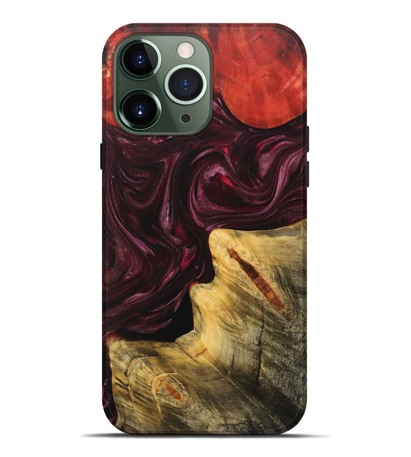 iPhone 13 Pro Max Wood+Resin Live Edge Phone Case - Kali (Red, 702948)