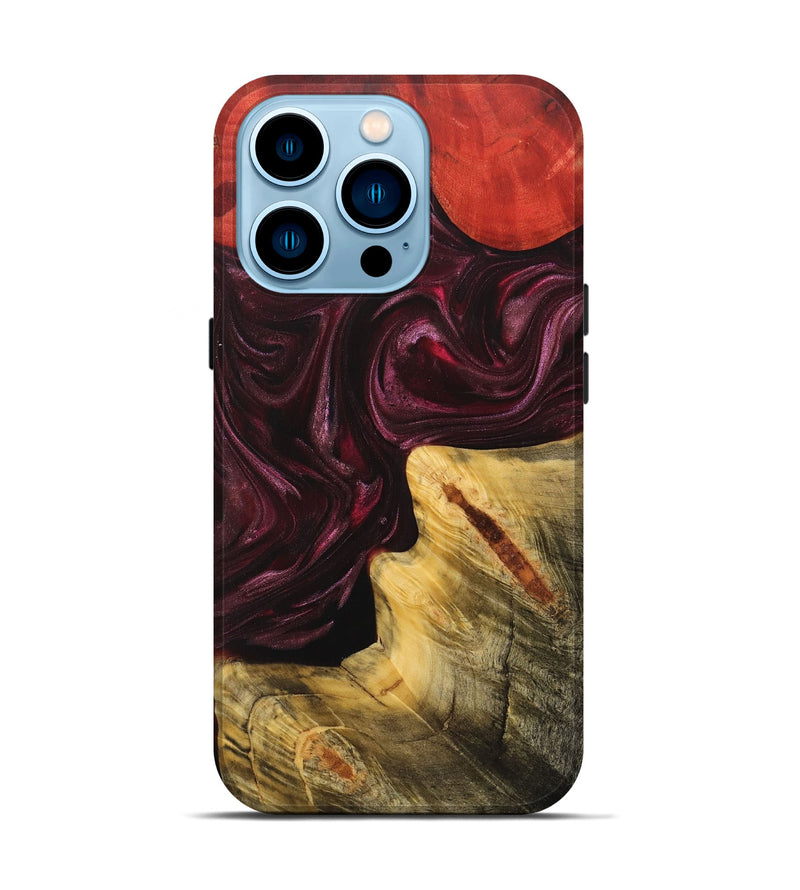 iPhone 14 Pro Wood+Resin Live Edge Phone Case - Kali (Red, 702948)