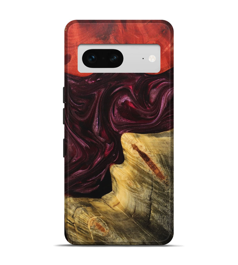Pixel 7 Wood+Resin Live Edge Phone Case - Kali (Red, 702948)