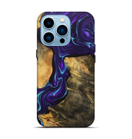 iPhone 14 Pro Wood+Resin Live Edge Phone Case - Autumn (Purple, 702949)