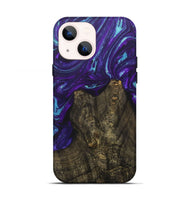 iPhone 13 Wood+Resin Live Edge Phone Case - Pat (Purple, 702951)