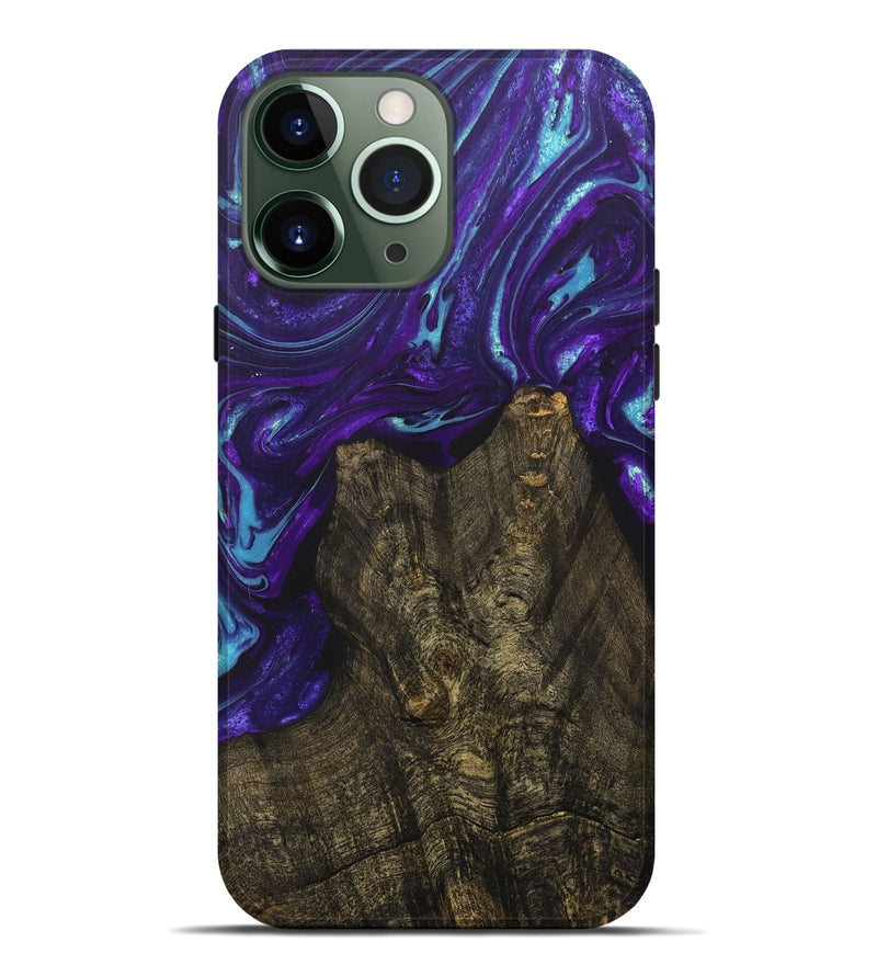 iPhone 13 Pro Max Wood+Resin Live Edge Phone Case - Pat (Purple, 702951)