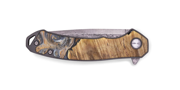 EDC Wood+Resin Pocket Knife - Tatum (Black & White, 702957)