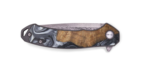 EDC Wood+Resin Pocket Knife - Mike (Black & White, 702958)